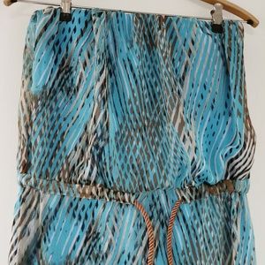 Strapless chiffon dress